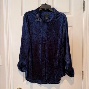 Navy Velvety Top